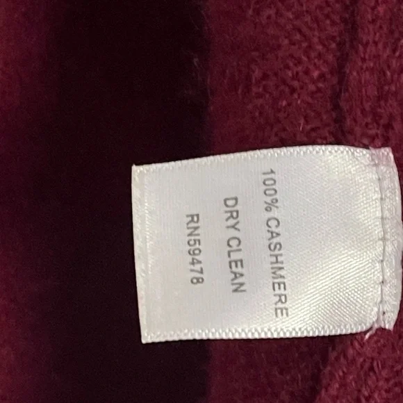Cashmere Open Cardigan Burgundy Sweater .Laundry by Shellli Segal - Picture 3 of 5